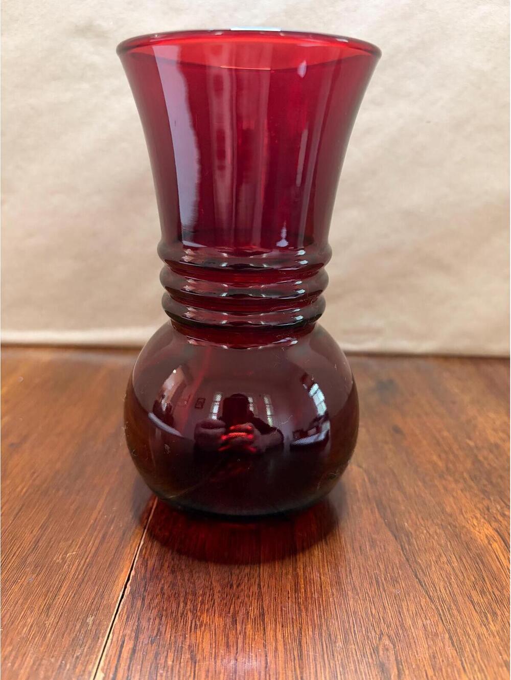 Vintage Anchor Hocking Royal Ruby Glass Bud Vase